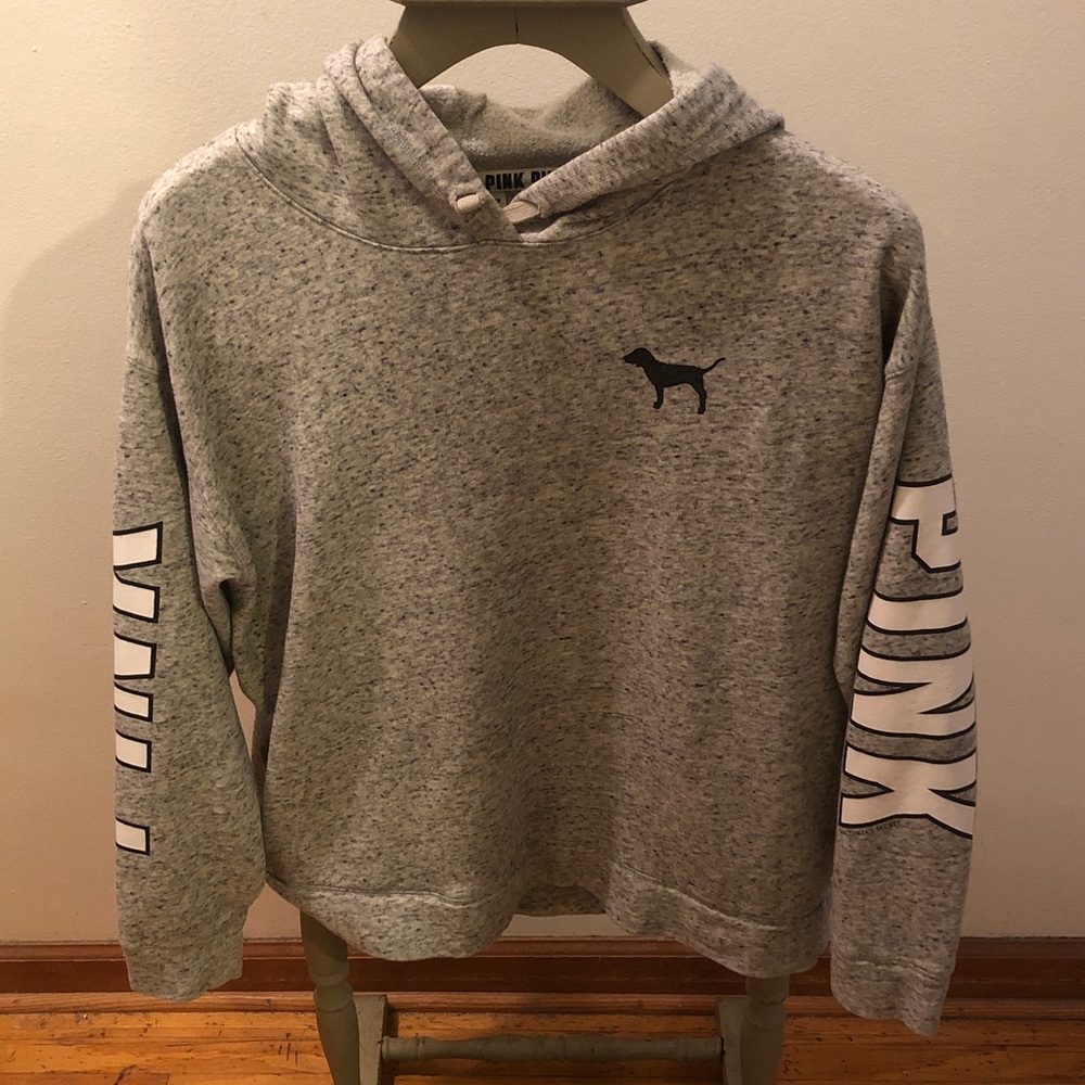PINK Victoria's Secret Gray Logo Hoodie